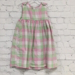 Petit Ami pink green Gingham Dress 2T